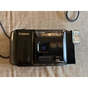 VTG Canon Sprint AF 35mm Auto Focus Macro Point and Shoot Film Camera Black